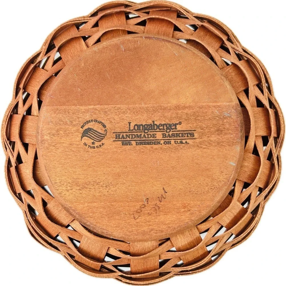 Longaberger Small CINNAMON FALL GOURD Basket w/ Lid Liner Tie-on Protector Flyer